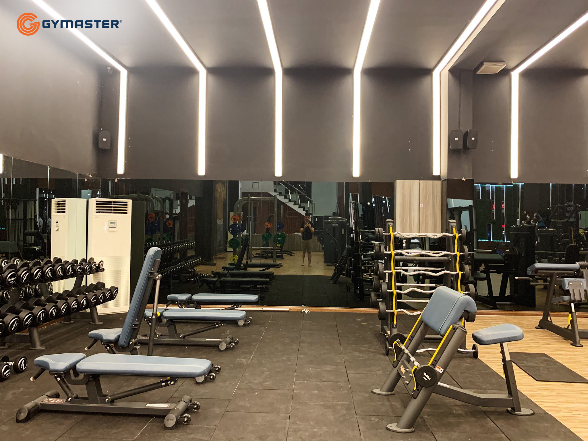 setup phòng gym gymaster bodylab ghế tập 