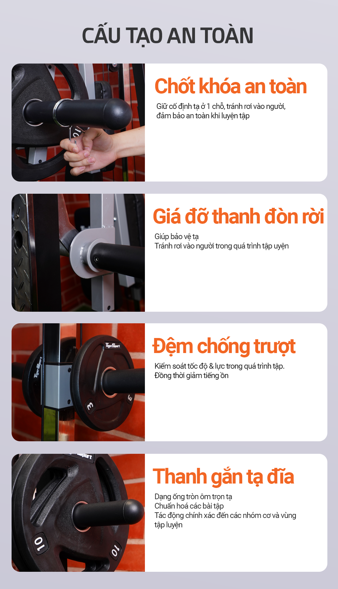 Giàn tạ đa năng Tiger Sport TGH-998 13