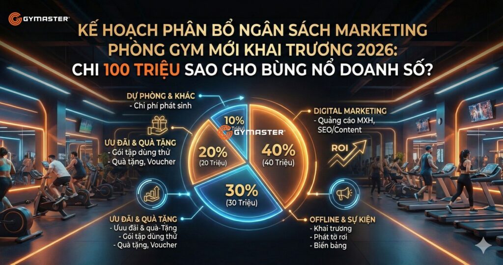 Kế Hoạch Phân Bổ Ngân Sách Marketing Phòng Gym Mới Khai Trương 2026: Chi 100 Triệu Sao Cho Bùng Nổ Doanh Số? 1