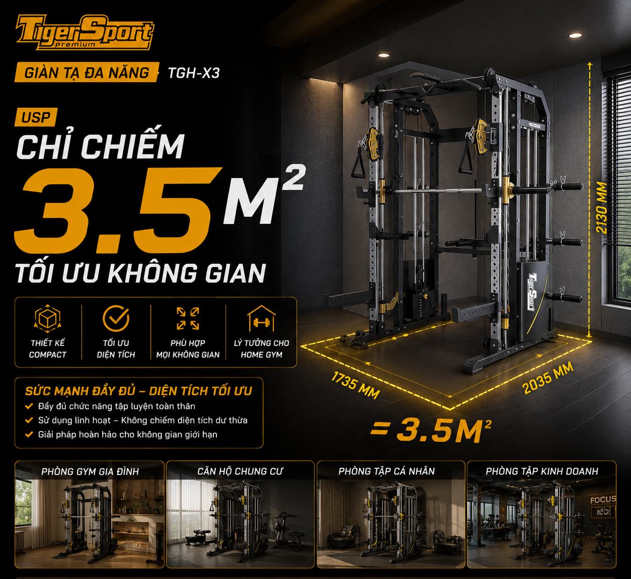 GIÀN TẠ ĐA NĂNG TIGER SPORT TGH-X3 17
