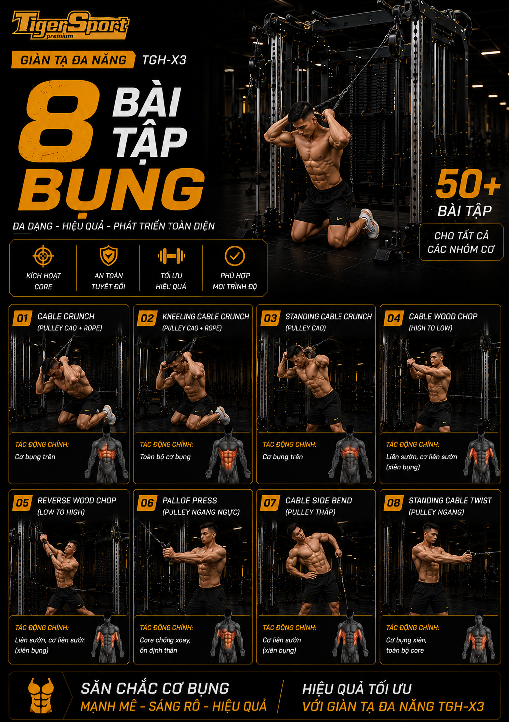 GIÀN TẠ ĐA NĂNG TIGER SPORT TGH-X3 11 GIÀN TẠ ĐA NĂNG TIGER SPORT TGH-X3 15