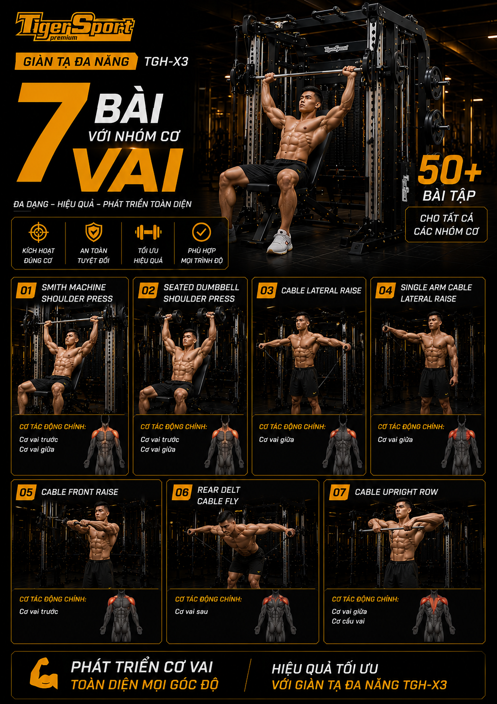 GIÀN TẠ ĐA NĂNG TIGER SPORT TGH-X3 13