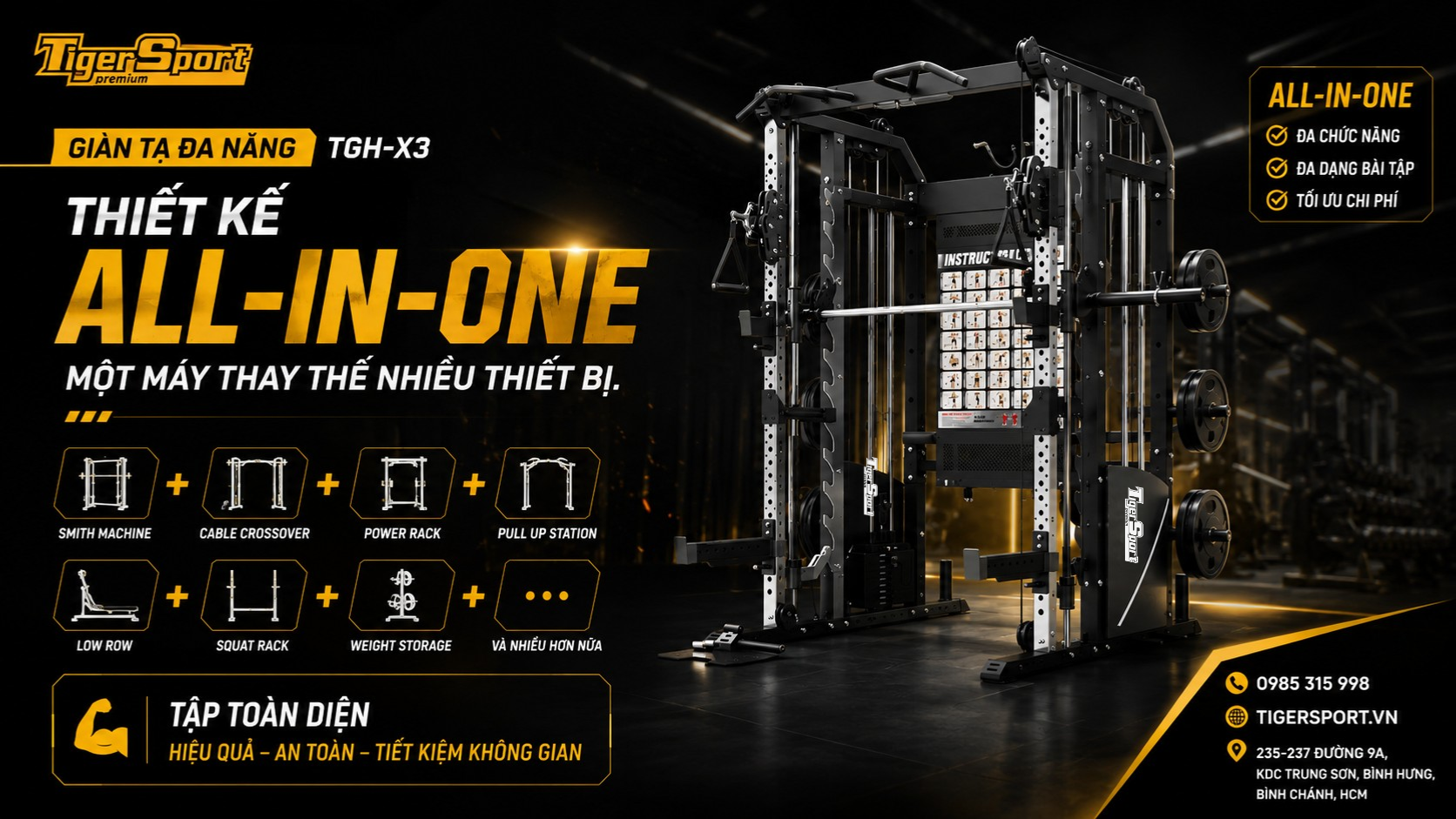 GIÀN TẠ ĐA NĂNG TIGER SPORT TGH-X3 4 GIÀN TẠ ĐA NĂNG TIGER SPORT TGH-X3 8