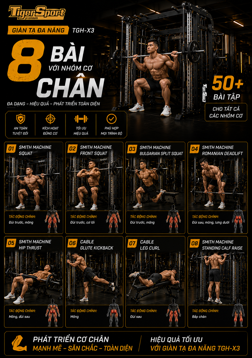 GIÀN TẠ ĐA NĂNG TIGER SPORT TGH-X3 12