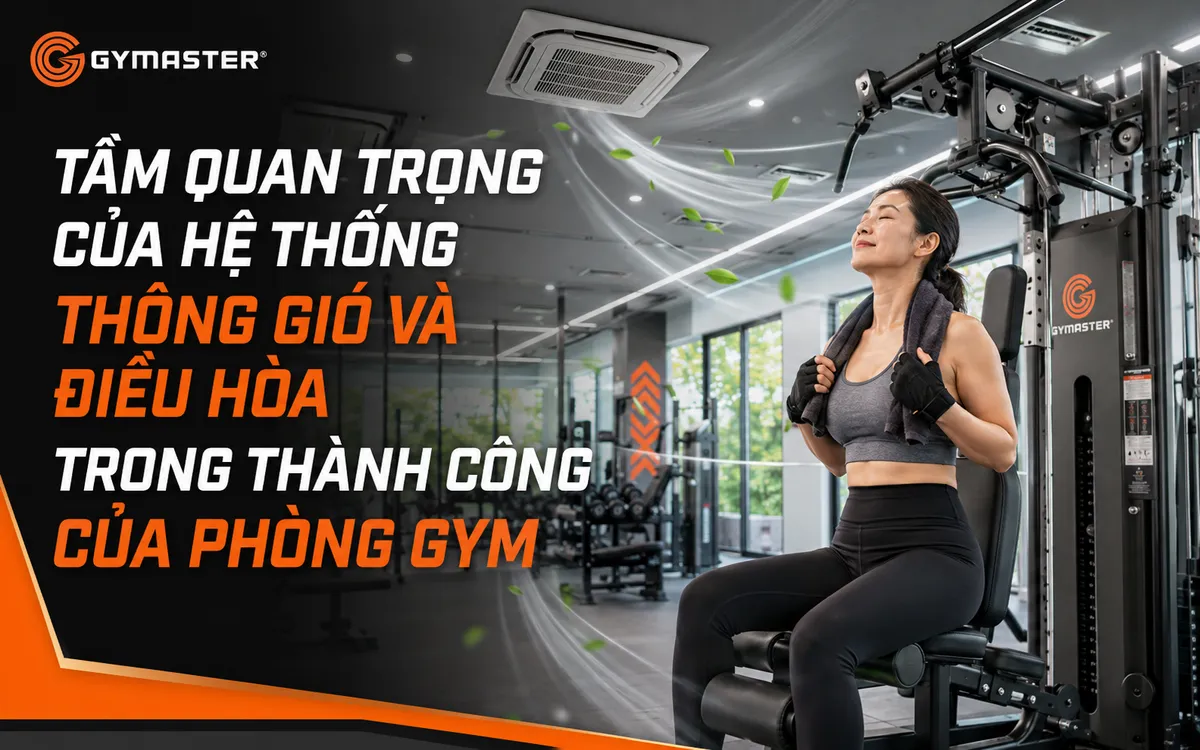 Người tập hít thở sâu, sảng khoái trong phòng gym thoáng đãng, không khí trong lành, gần giàn tạ đa năng Tiger Sport TGH-X3.