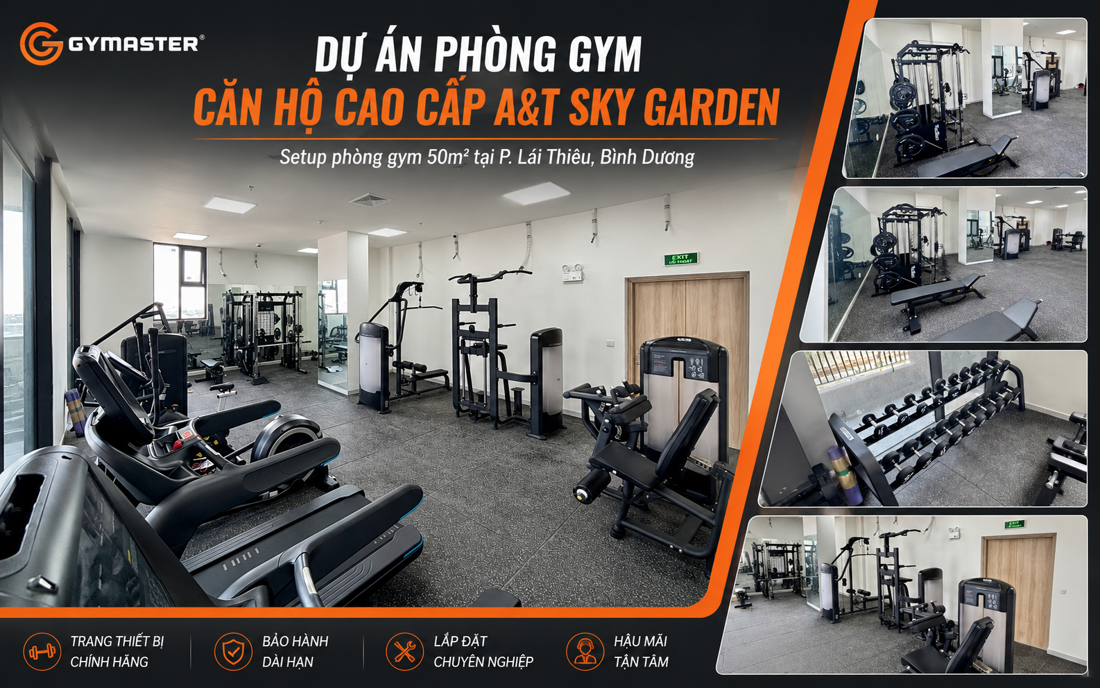 GYMASTER Hoàn Thành Setup Phòng Gym 50m² Cho Căn Hộ Cao Cấp A&T Sky Garden 1