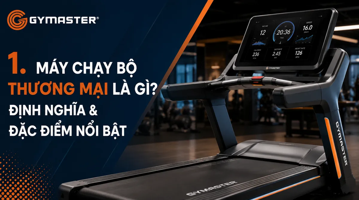 Máy Chạy Bộ Thương Mại: Hướng Dẫn Chi Tiết Để Đầu Tư Hiệu Quả Cho Phòng Gym Và Trung Tâm Thể Hình 2 Cận cảnh máy chạy bộ thương mại chuyên dụng, thiết kế mạnh mẽ cùng bảng điều khiển cảm ứng hiện đại.