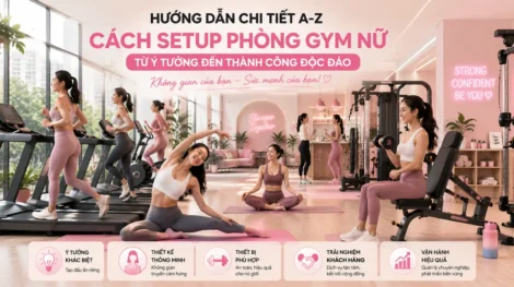 Phụ nữ hiện đại tập luyện vui vẻ trong phòng gym nữ sạch đẹp, tươi sáng, tượng trưng cho thành công khi setup phòng gym nữ chuyên biệt.