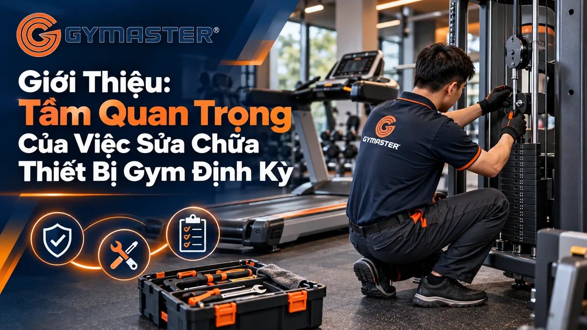 Sửa Chữa Thiết Bị Gym Chuyên Nghiệp: Đảm Bảo An Toàn & Kéo Dài Tuổi Thọ Thiết Bị Của Bạn Cùng Gymaster 1 Hình ảnh tổng quan phòng gym hiện đại với các thiết bị tập luyện cần sửa chữa và bảo trì định kỳ, nhấn mạnh tầm quan trọng của việc bảo dưỡng thiết bị gym để đảm bảo an toàn và hiệu quả tập luyện.